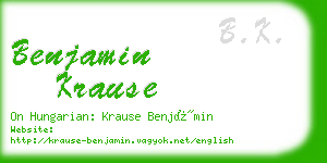 benjamin krause business card